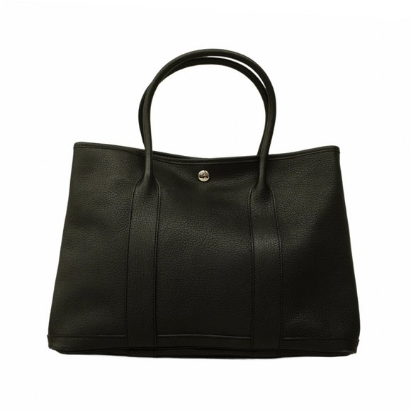 HERMES Garden Negonda Black L Engraved Handbag - Picture 10 of 10